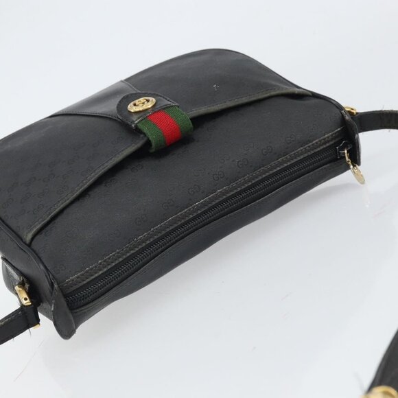 Authentic GUCCI Micro GG Supreme Web Sherry Line Bag PVC Black 001 754 6177 - Picture 13 of 16